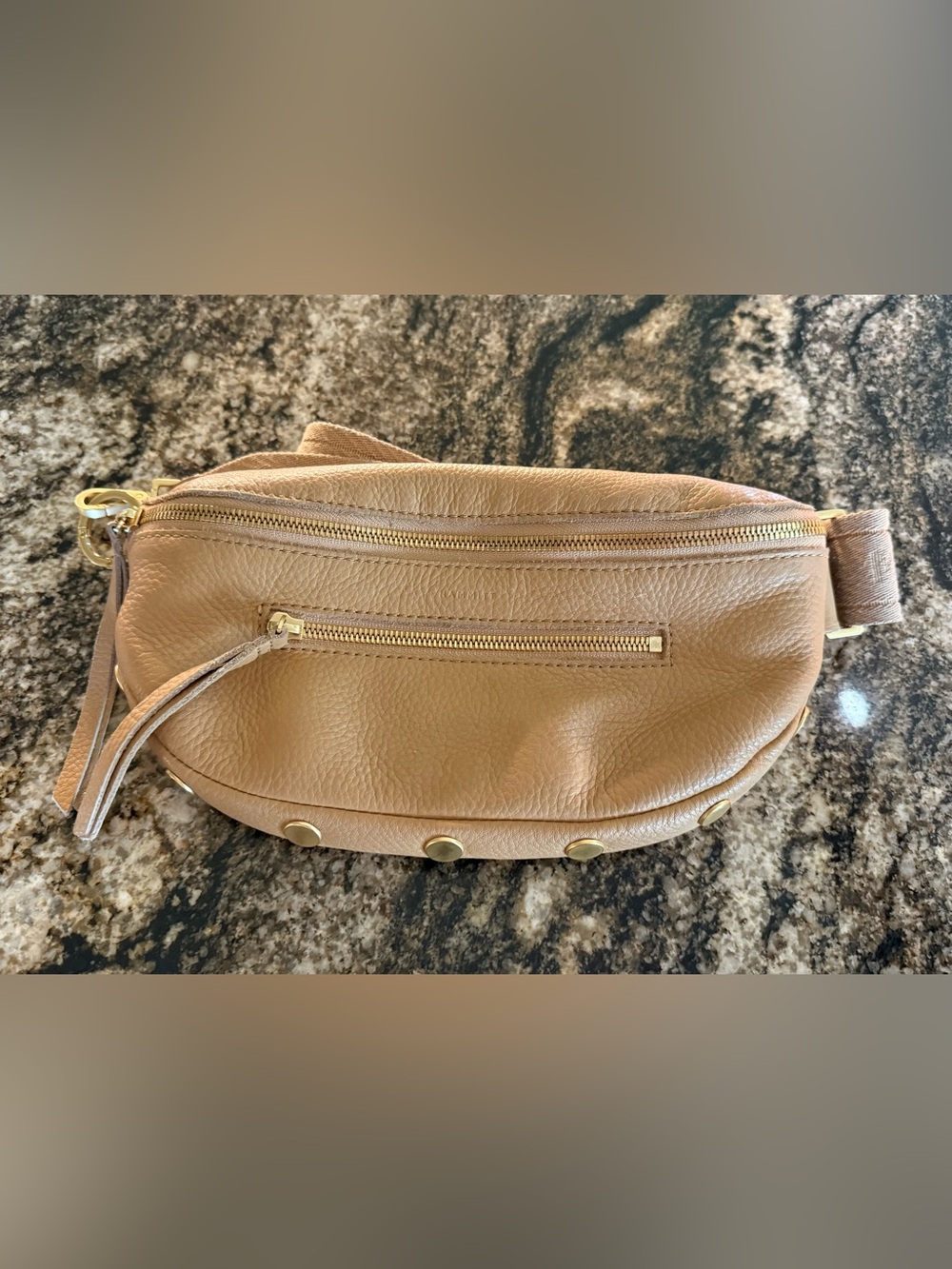 Hammitt Tan Leather Mini Belt Bag with Gold Hardware - Picture 3 of 5